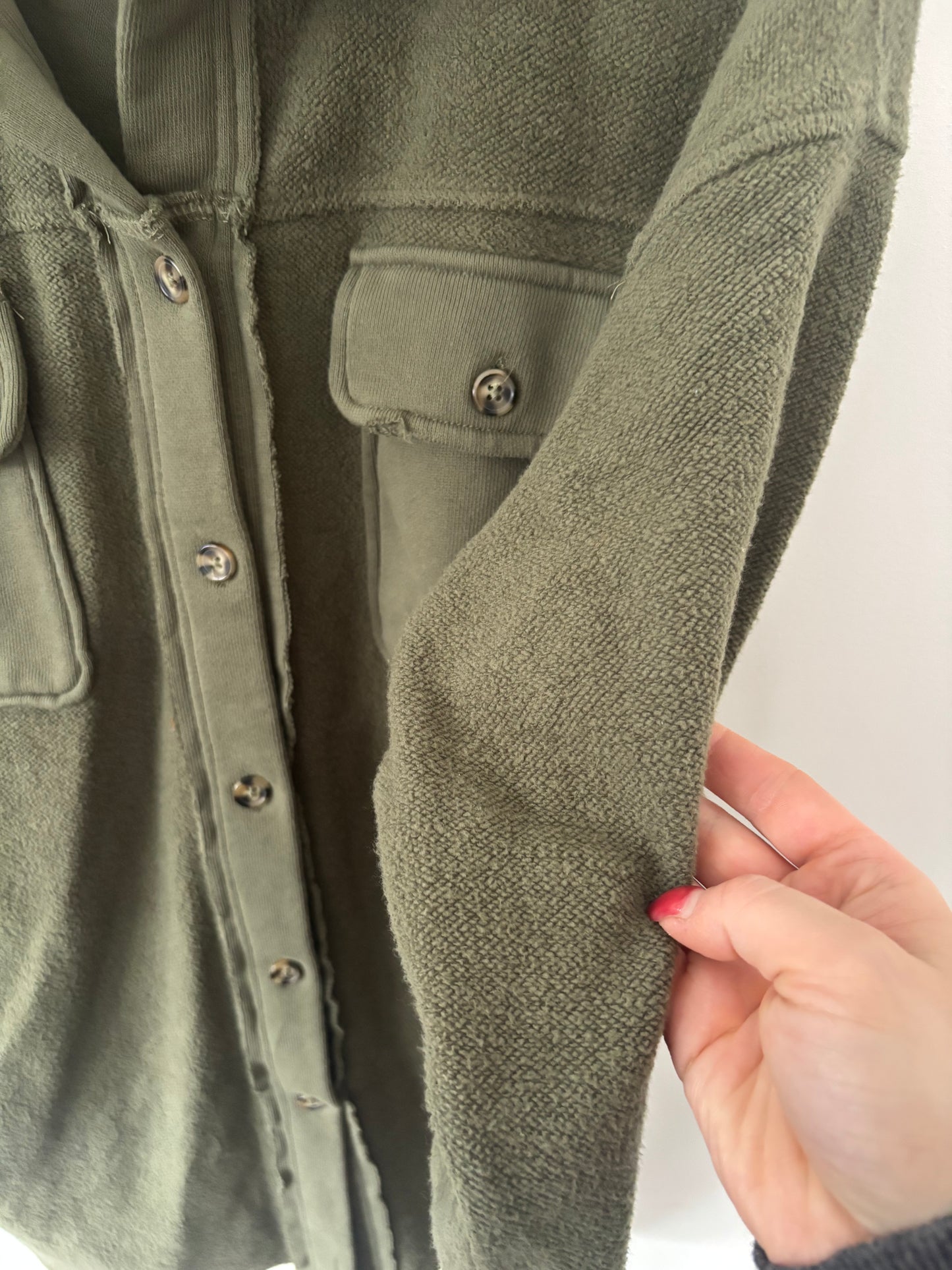PGD / Plenty Cotton Green Button Up Jacket | Sz XS Oversized (could fit Large)(J75B23)