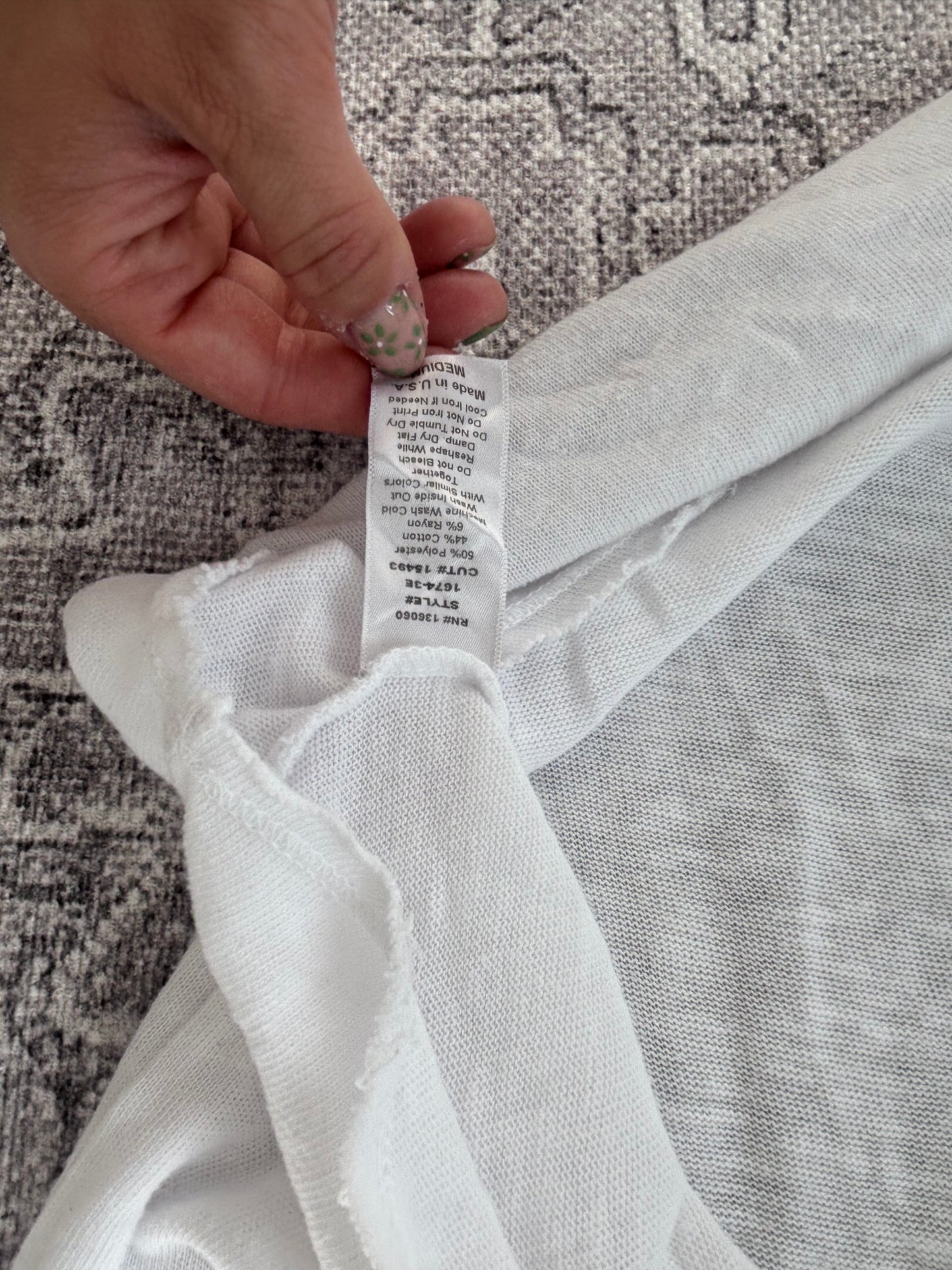 Project Social T White V-neck Shirt | Sz Medium