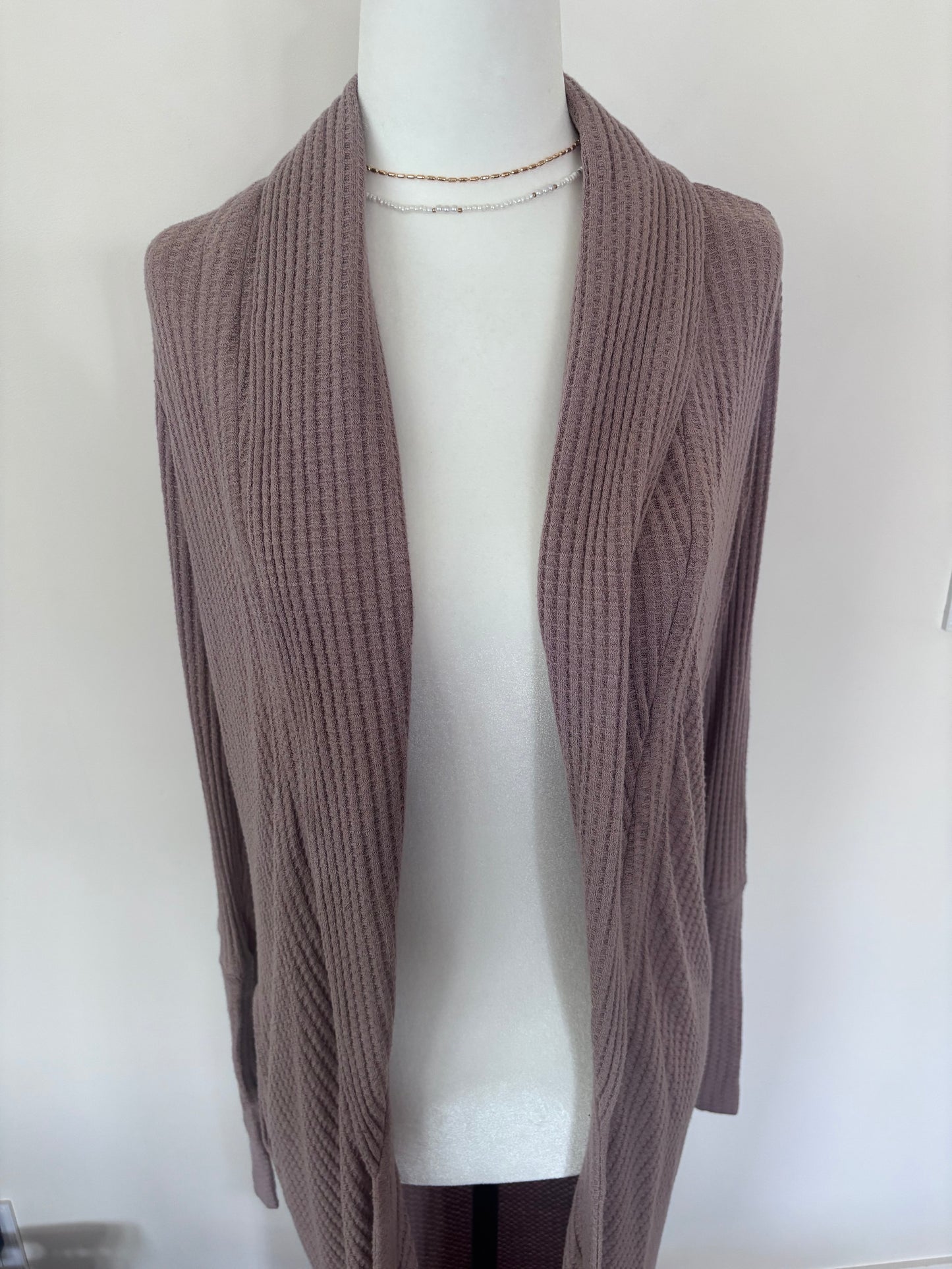 Chaser Waffle Knit Longline Cardigan | Sz Small