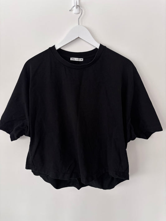 Zara Heavyweight Cotton Black T Shirt | Sz Medium (oversized)
