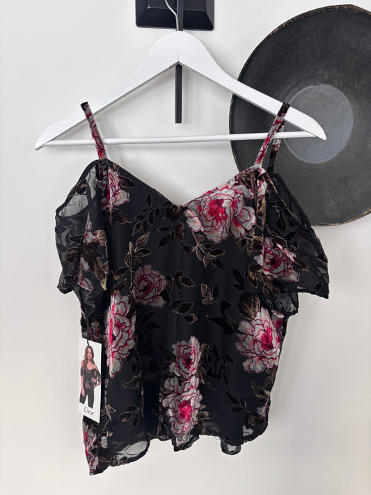 Dex NWT Floral Cold-Shoulder Top | Sz Small (M64A4)