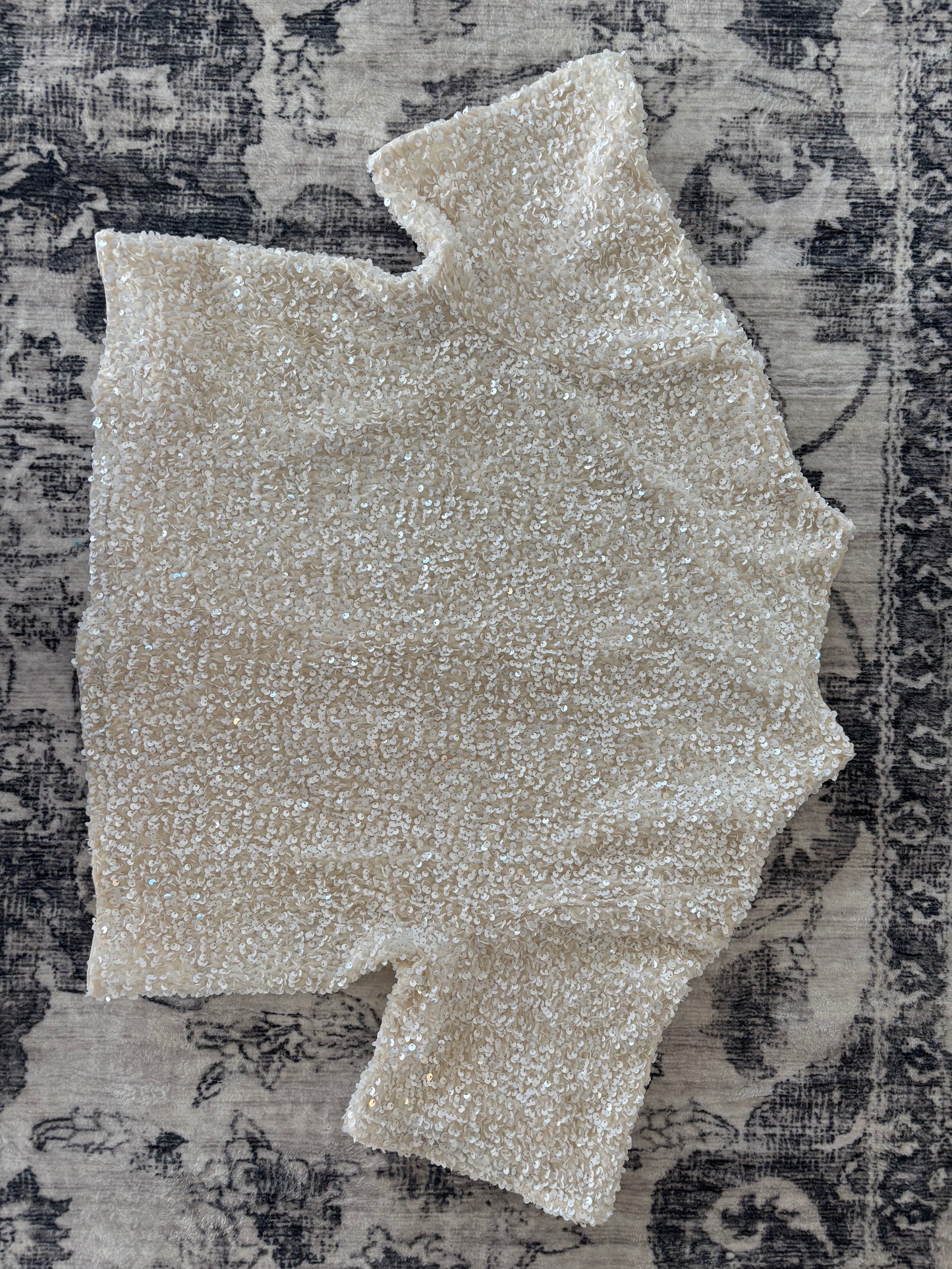 H&M Sequined Mock Neck Top  | Large (N104N19)