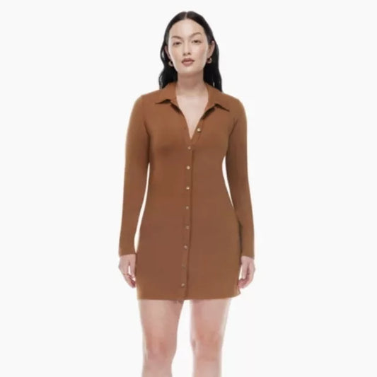 Wilfred/Aritzia Pose Button Down Jersey Shirt Dress | Large
