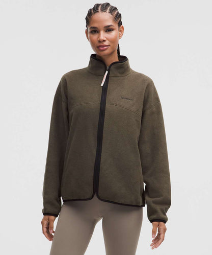 Lululemon Tumbled Fleece Full-Zip Jacket (olive green)| Sz XS (generous fit)