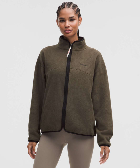 Lululemon Tumbled Fleece Full-Zip Jacket (olive green)| Sz XS (generous fit)