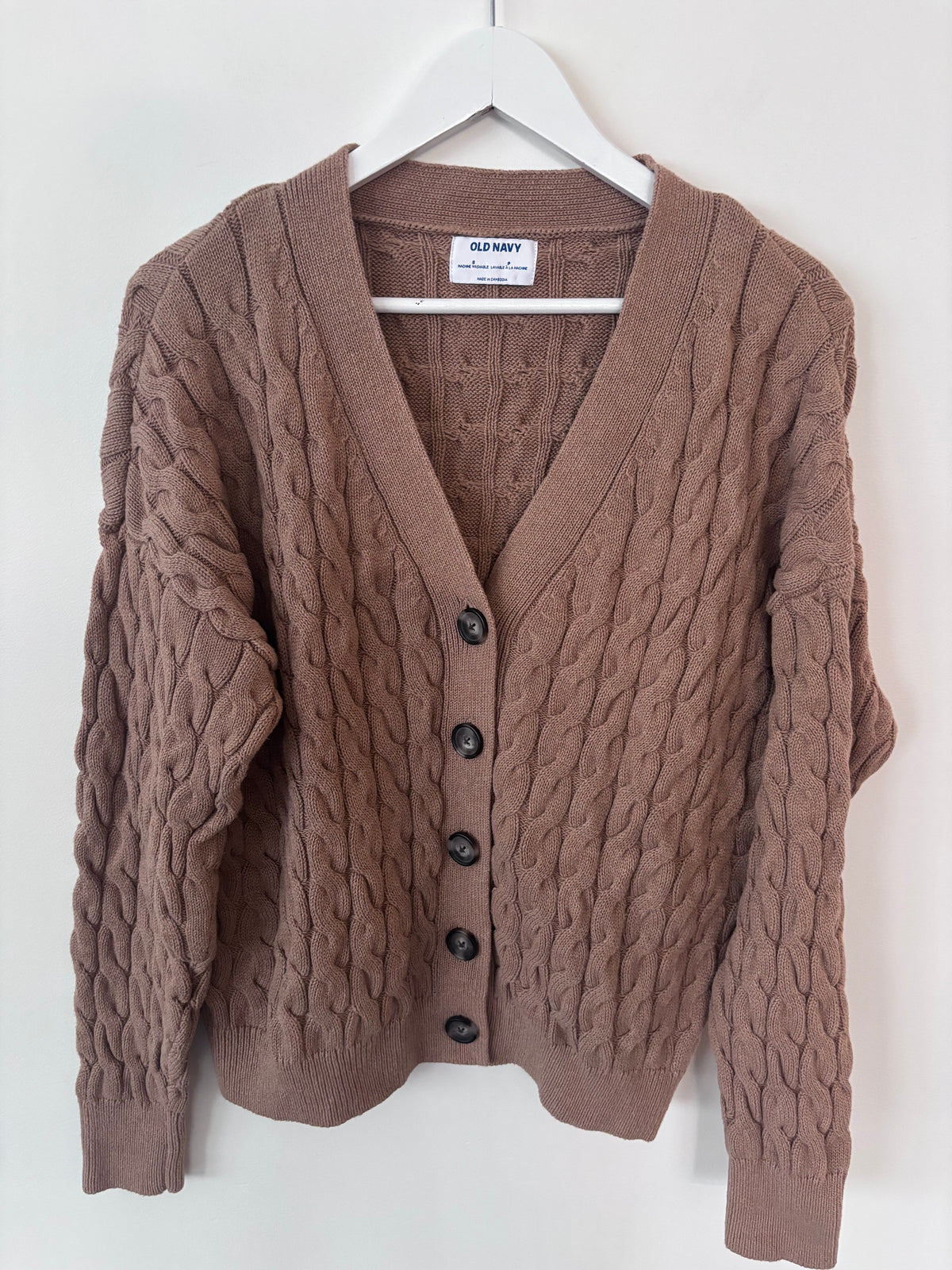 Old Navy Oversized Slouchy Cable-Knit Cardigan Sweater | Sz Small