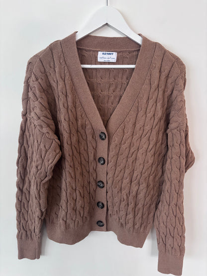 Old Navy Oversized Slouchy Cable-Knit Cardigan Sweater | Sz Small