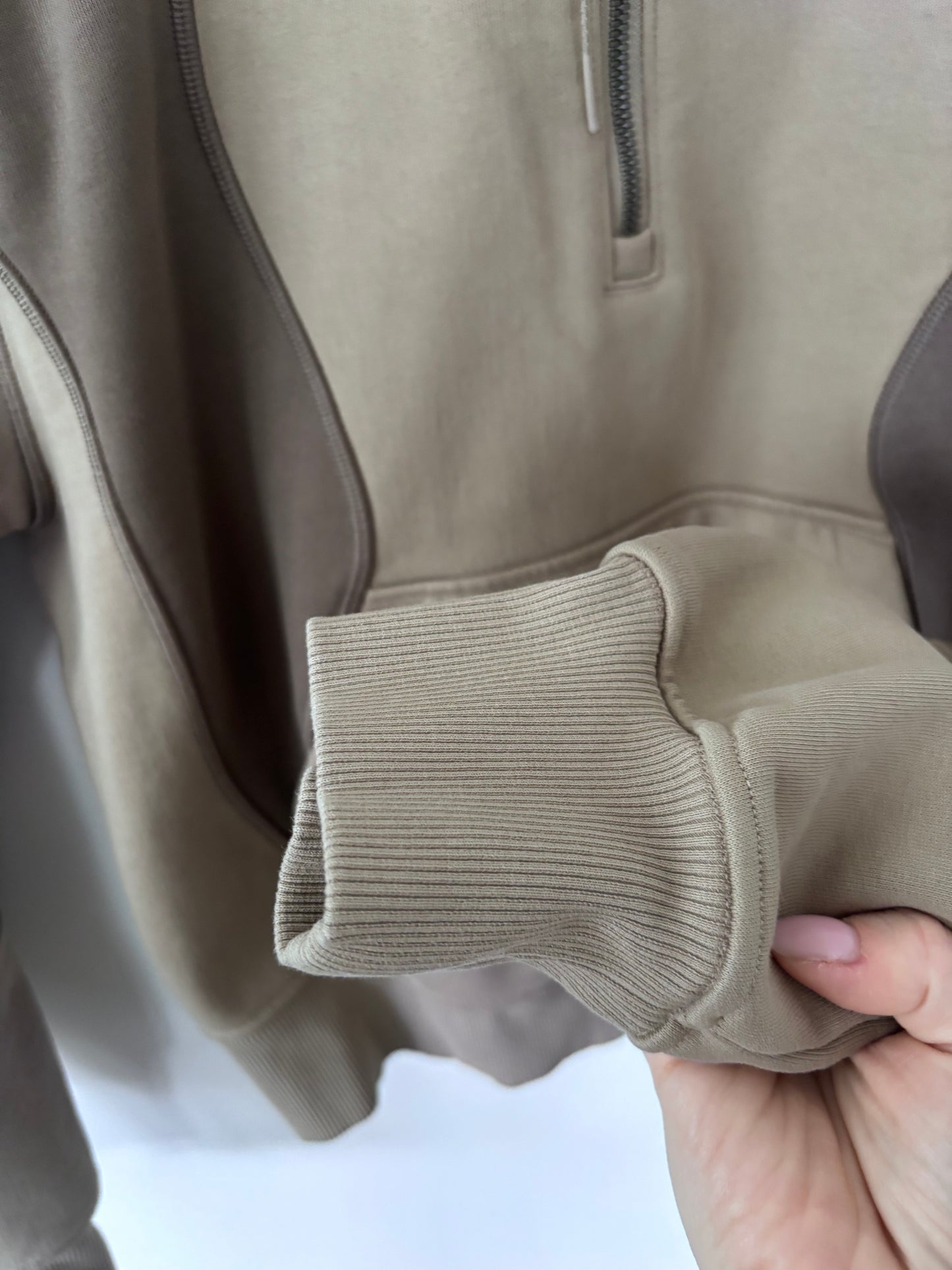 Lululemon Cotton Fleece Relaxed-Fit Half Zip SLNSH Collection in Nomad/Sheer Oak | Sz Small