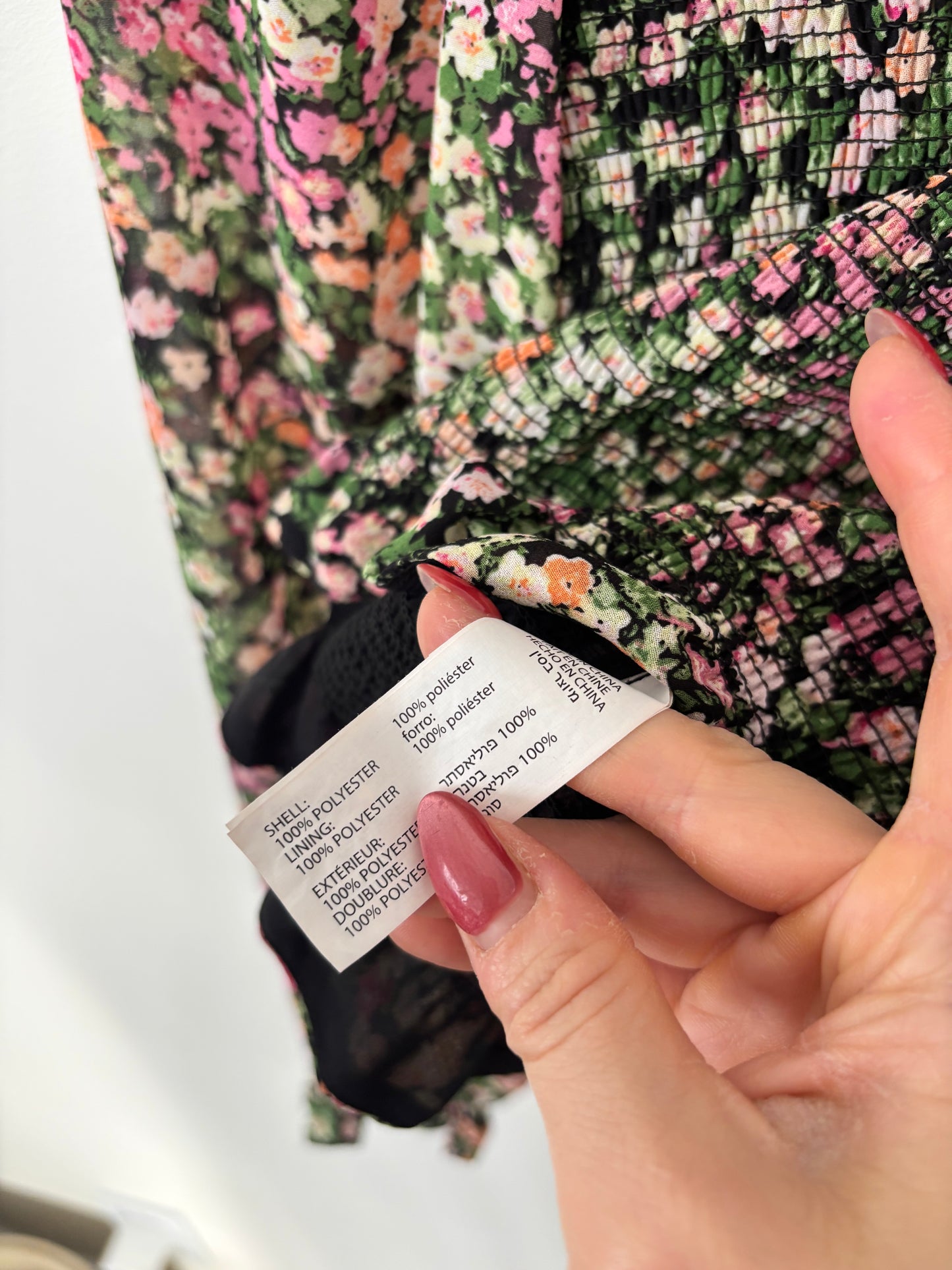 Dex Smock Floral Top Ruffle Hem | Sz Medium (A61T2)
