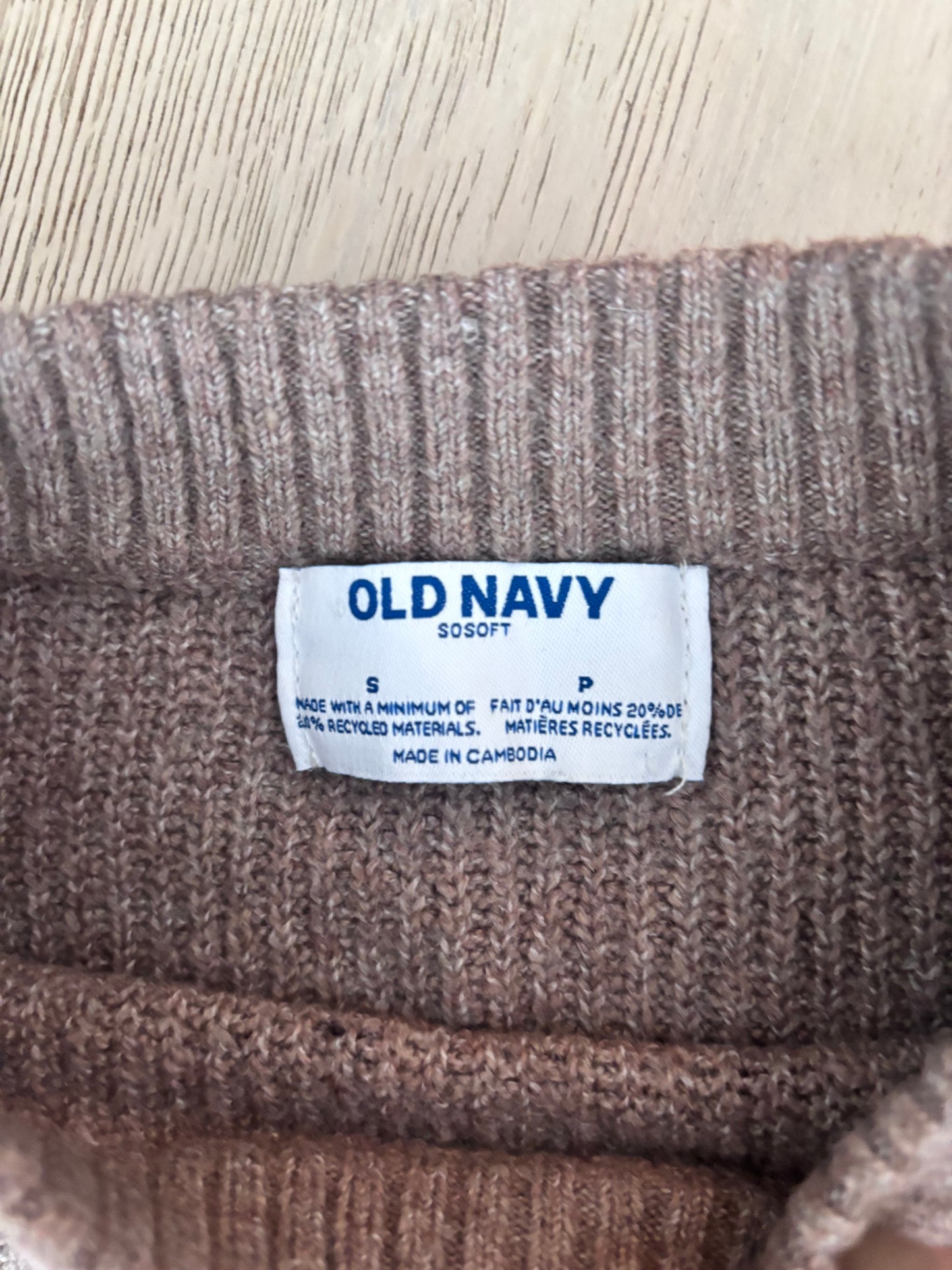 Old Navy Taupe Knit Sweater | Sz Small (Oversized)