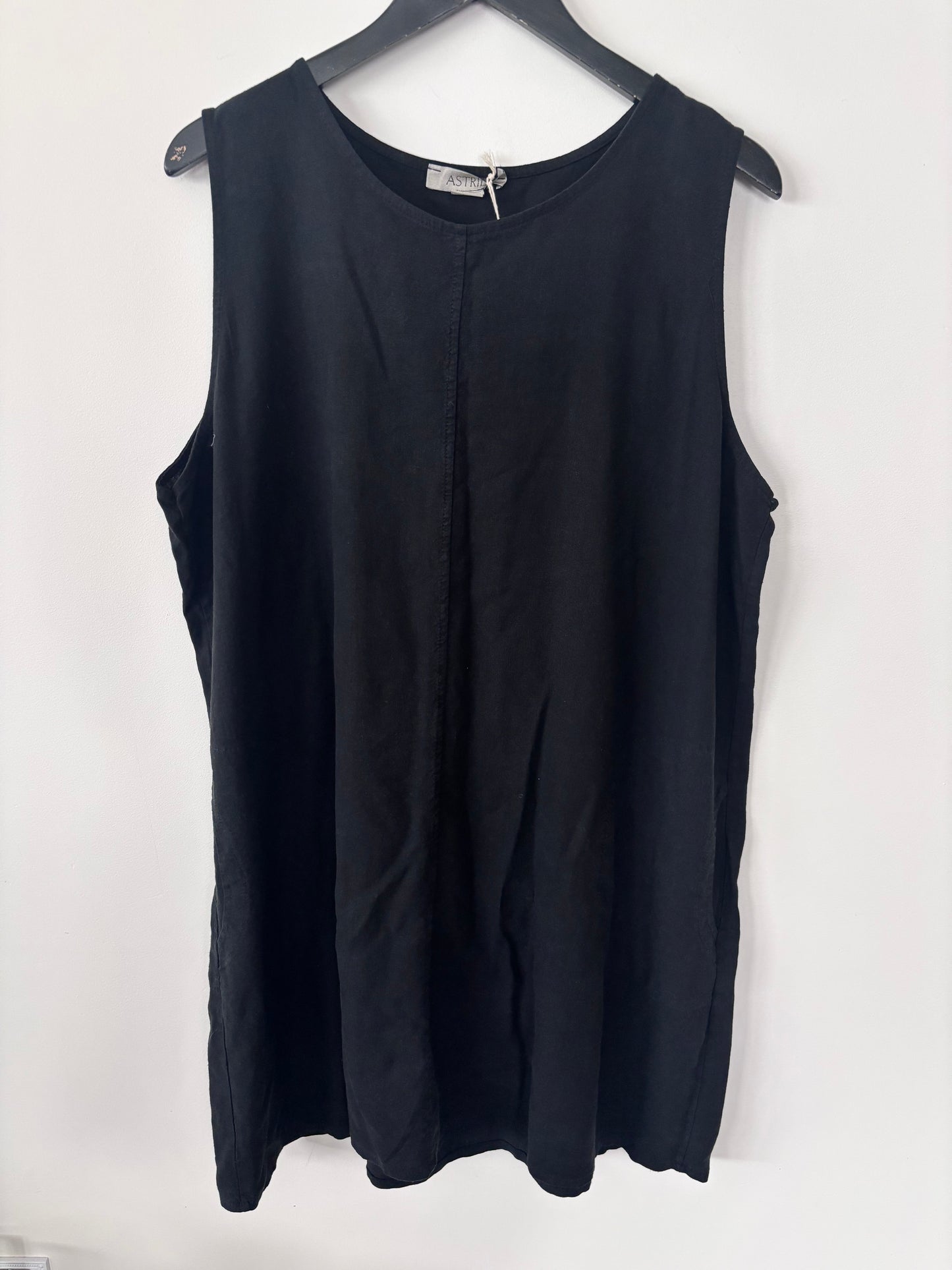 Apricot Linen Blend Beach Dress in Black NWT | Sz Large (oversized)