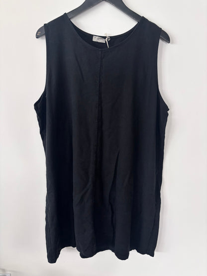 Apricot Linen Blend Beach Dress in Black NWT | Sz Large (oversized)