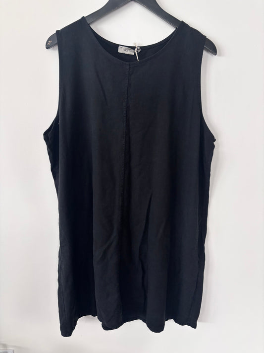 Apricot Linen Blend Beach Dress in Black NWT | Sz Large (oversized)