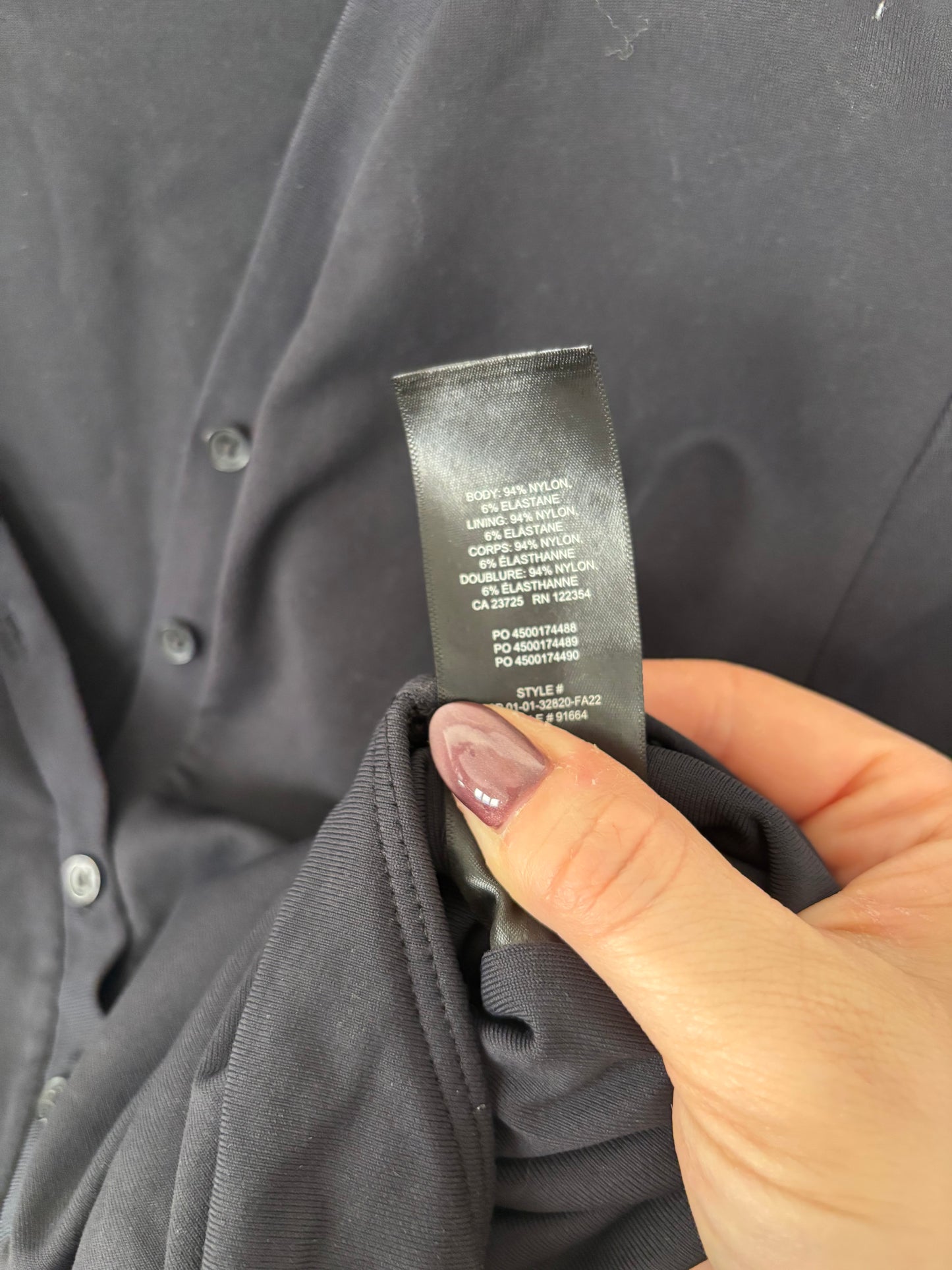 Babaton / Aritzia Contour V-neck Henley Bodysuit | Sz Small (D01R5)