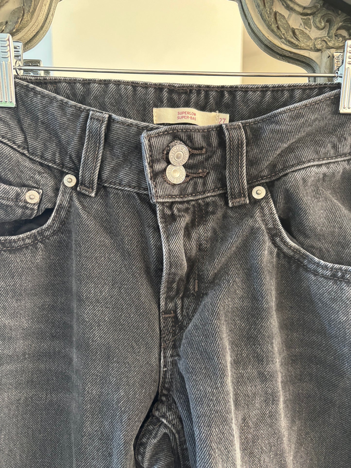 Levi's Superlow Black Denim | 28 (may fit smaller)