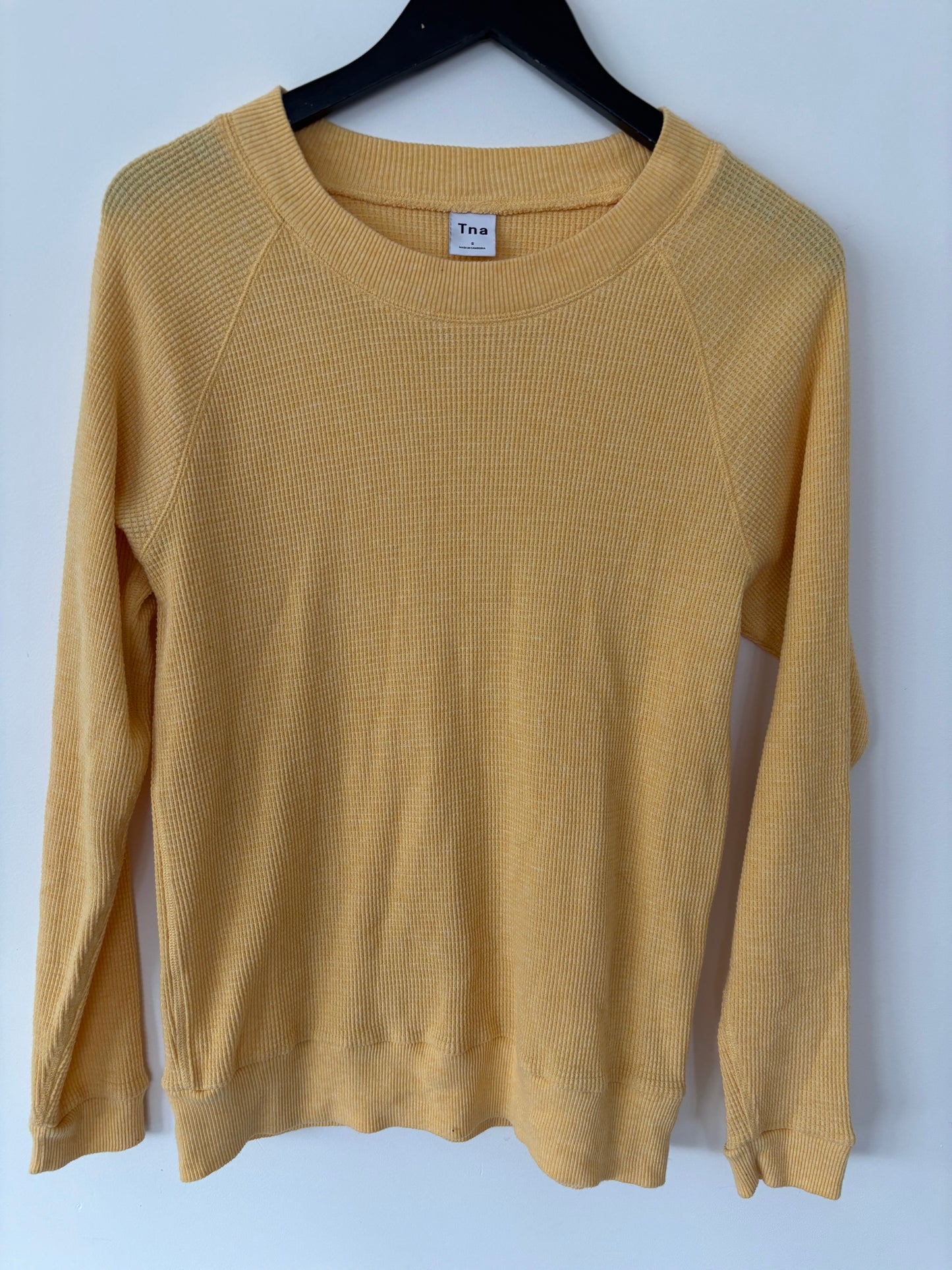 *TNA / Aritzia Yellow Waffle Top | Small