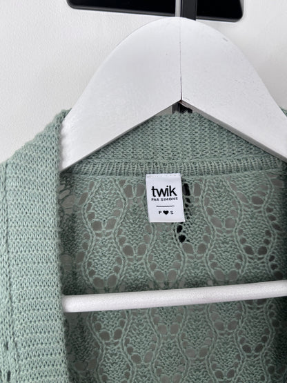 Twik Crochet Mint Green Cardigan | Sz Small (M15W7)