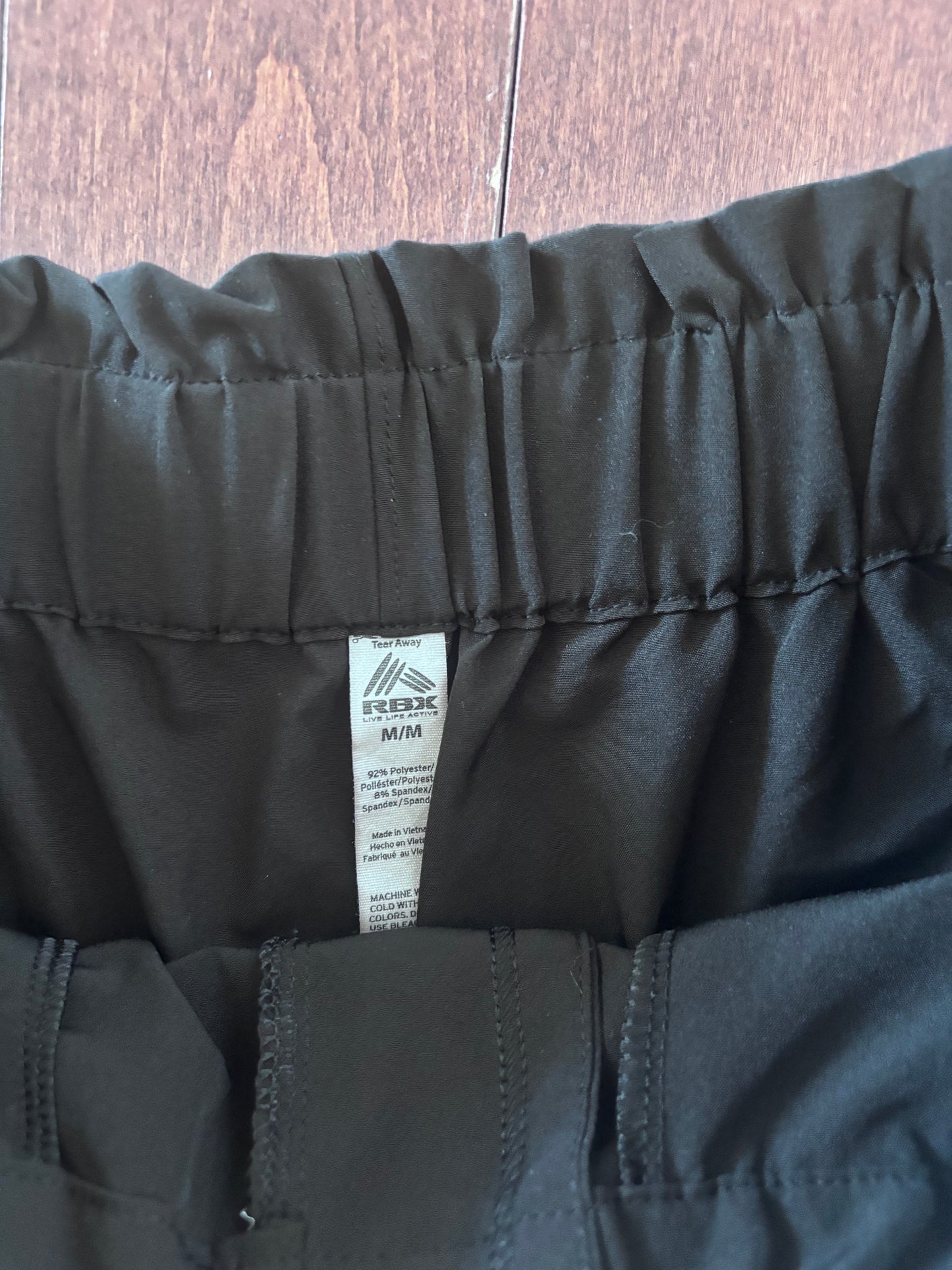 Black Athletic Material Shorts with Tie | Sz M