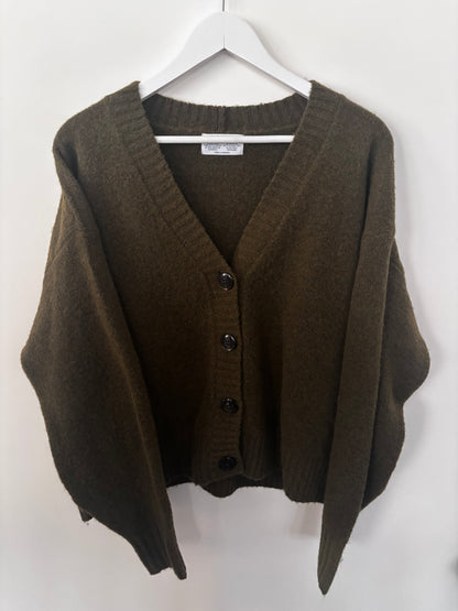 Old Navy Dark Green Cardigan | Medium (oversized)