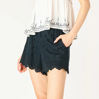 Dex Black Eyelet Shorts | Sz Small (AC1)