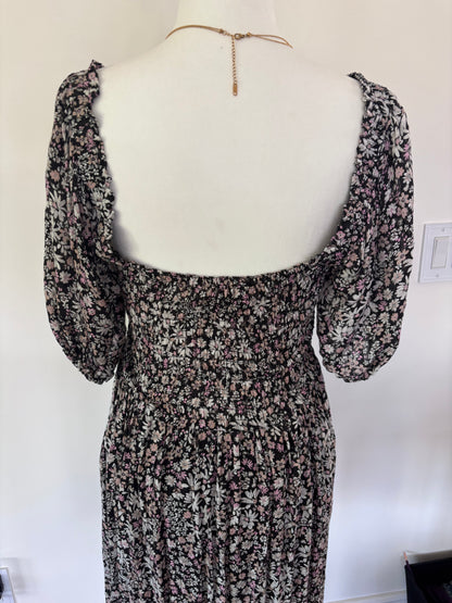 Saltwater Luxe Smocked Floral Mini Dress | Sz Medium (large)