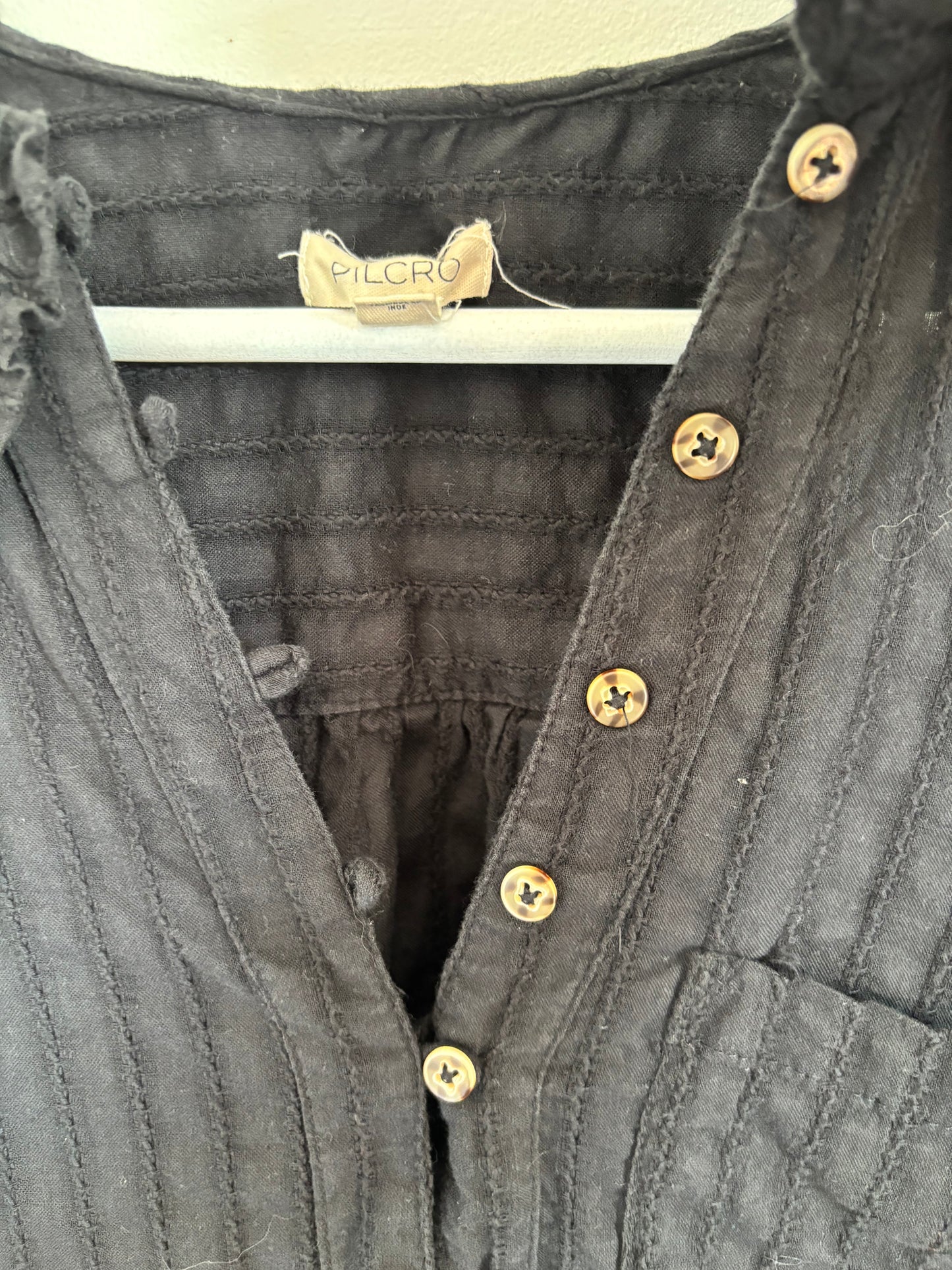 Pilcro Keira Collared Button-Front Blous Long-Sleeve | Small