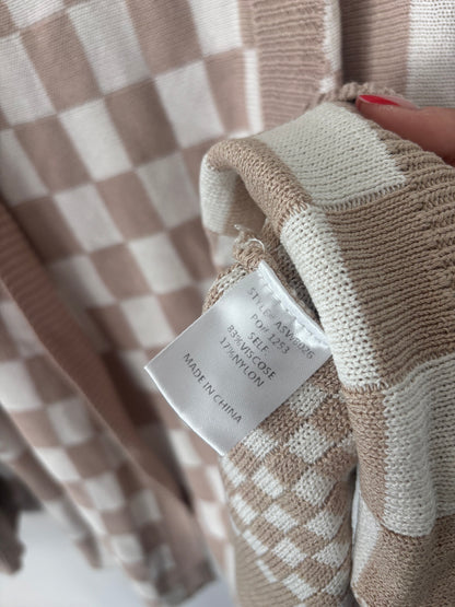 Annie Wear Checkered Open Cardigan | Sz Large