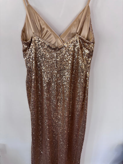 Revelry Gold Sequins Glitter Gown | Sz 12