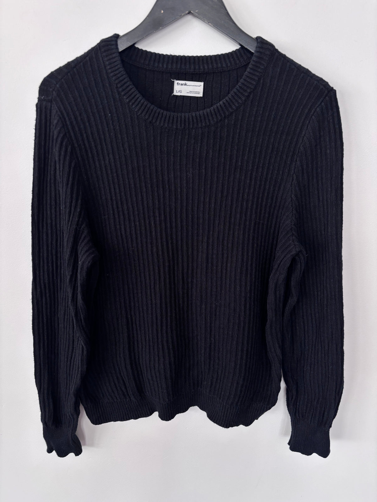 Frank & Oak Ribbed Cotton Crewneck Sweater | Sz Large