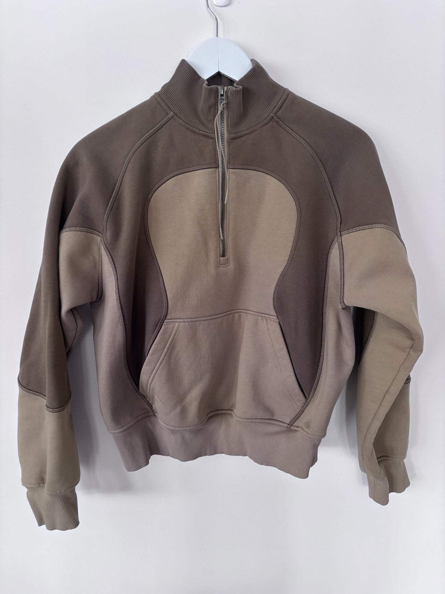 Lululemon Cotton Fleece Relaxed-Fit Half Zip SLNSH Collection in Nomad/Sheer Oak | Sz Small