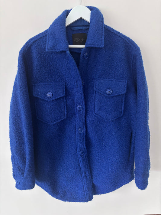 RD Style Blue Oversized Boucle Jacket | Sz XS (fits Sz Small)