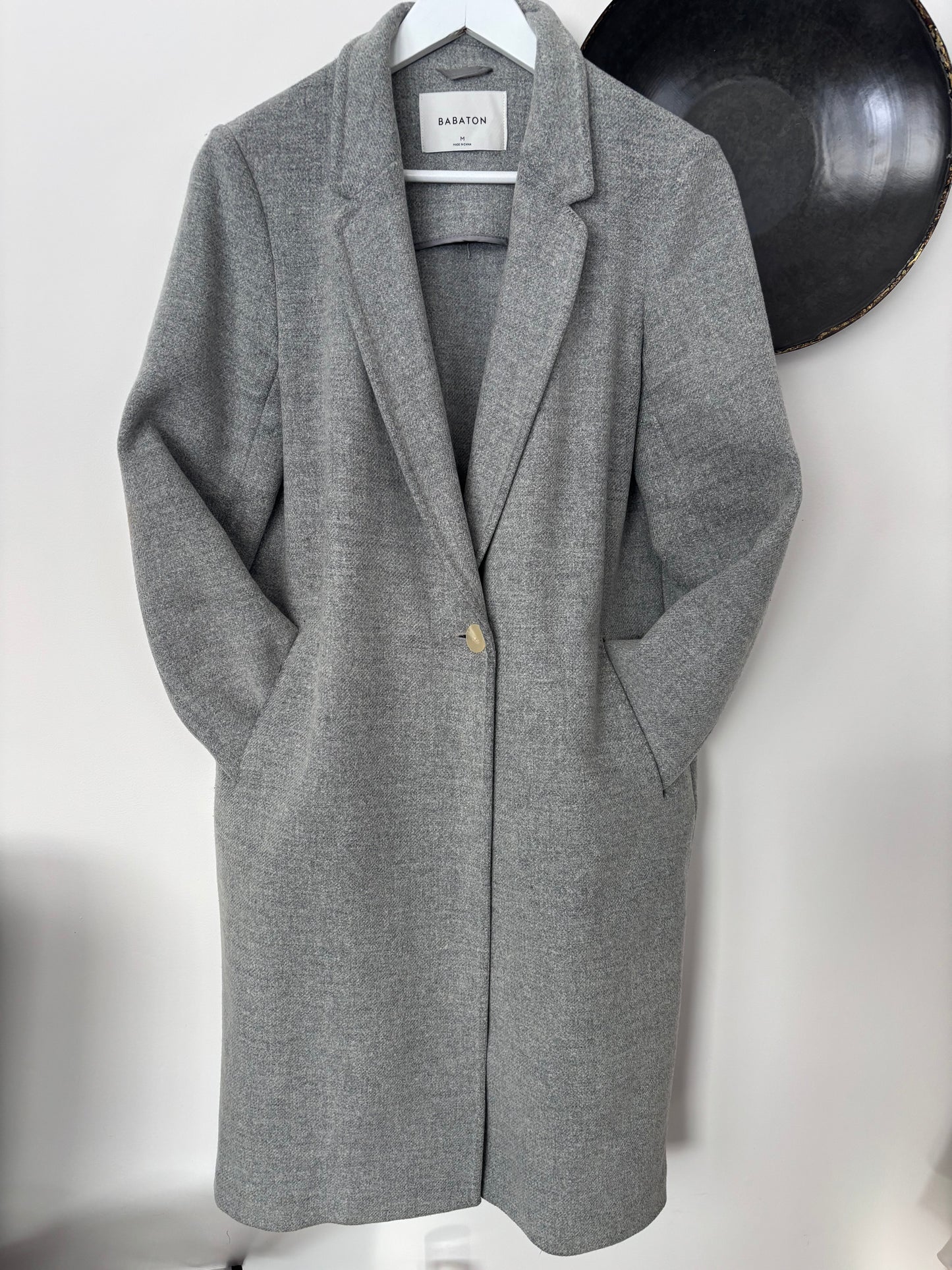 Babaton Grey Wool Stedman Coat | Sz Medium (M57C1)