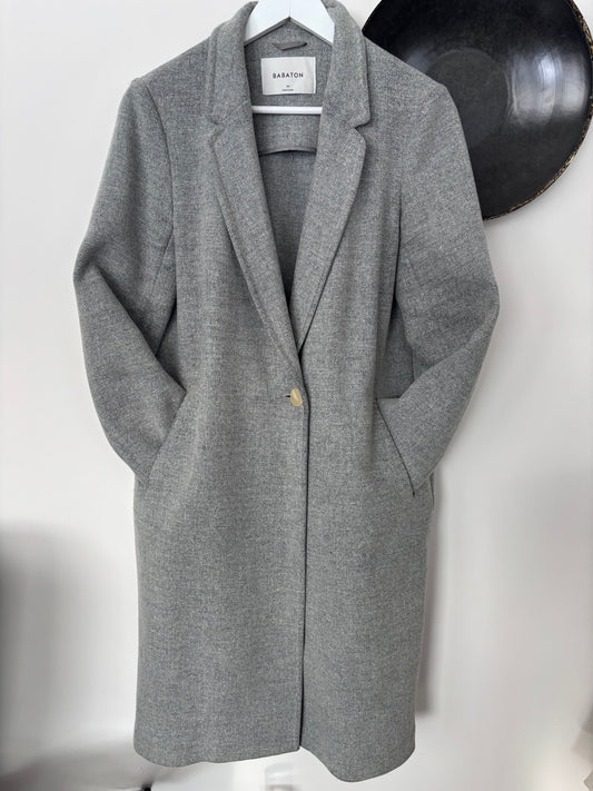 Babaton Grey Wool Stedman Coat | Sz Medium (M57C1)
