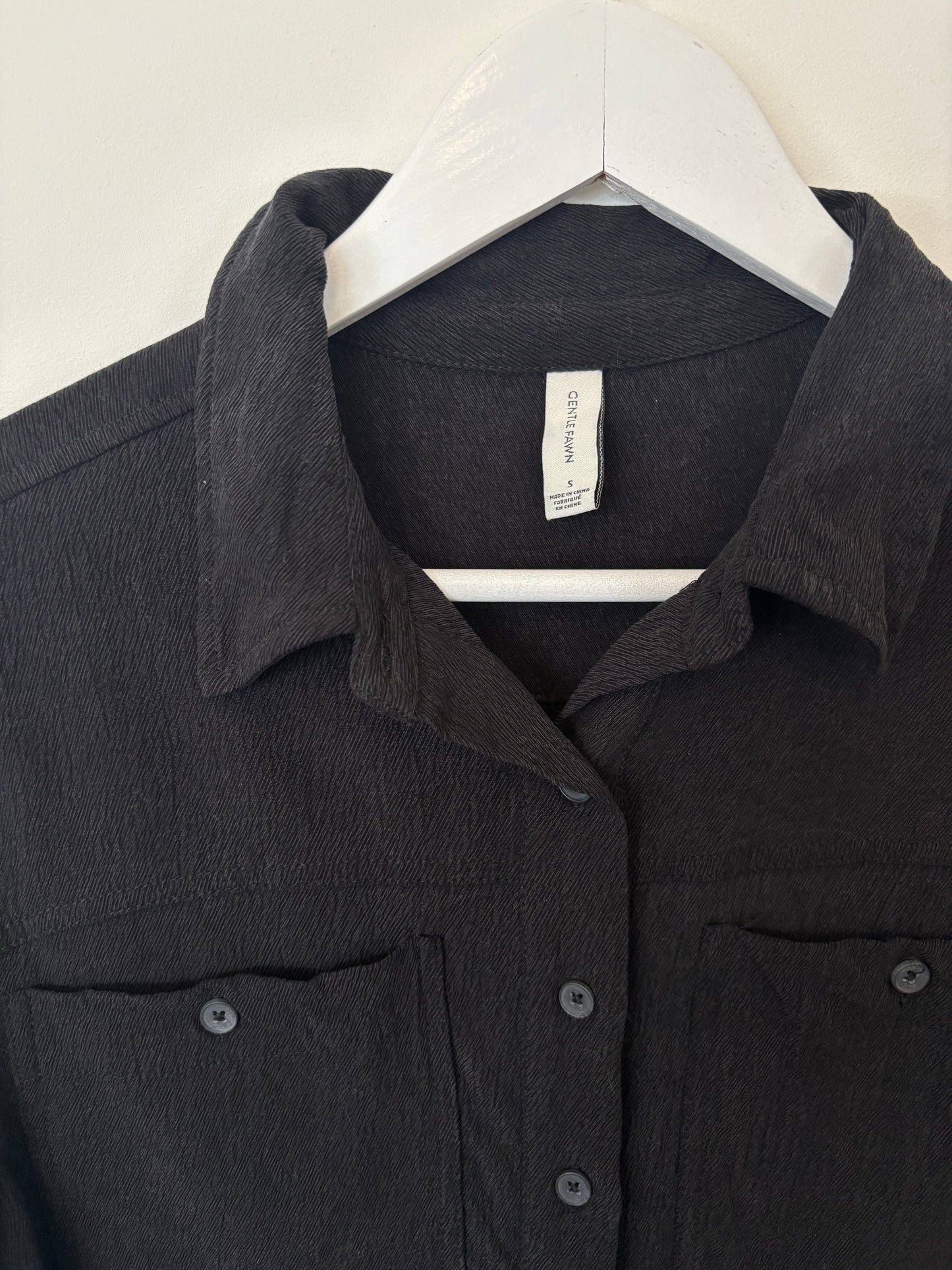 Gentle Fawn Orbison Button Down Black Top | Sz Small