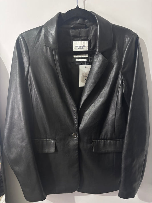Abercrombie & Fitch Vegan Leather Blazer | Sz XS (M132W8)