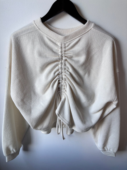 Blu Pepper Ruched Back Ivory Sweater | Sz Medium NWT