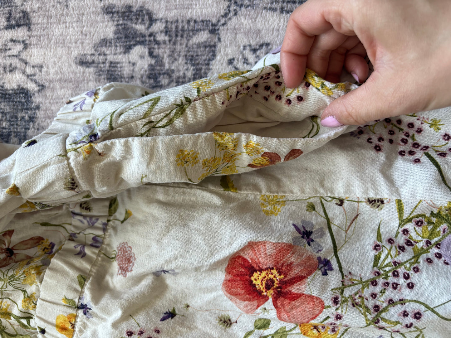 H&M Floral Linen Blend Romper (tie up back) | Sz Small
