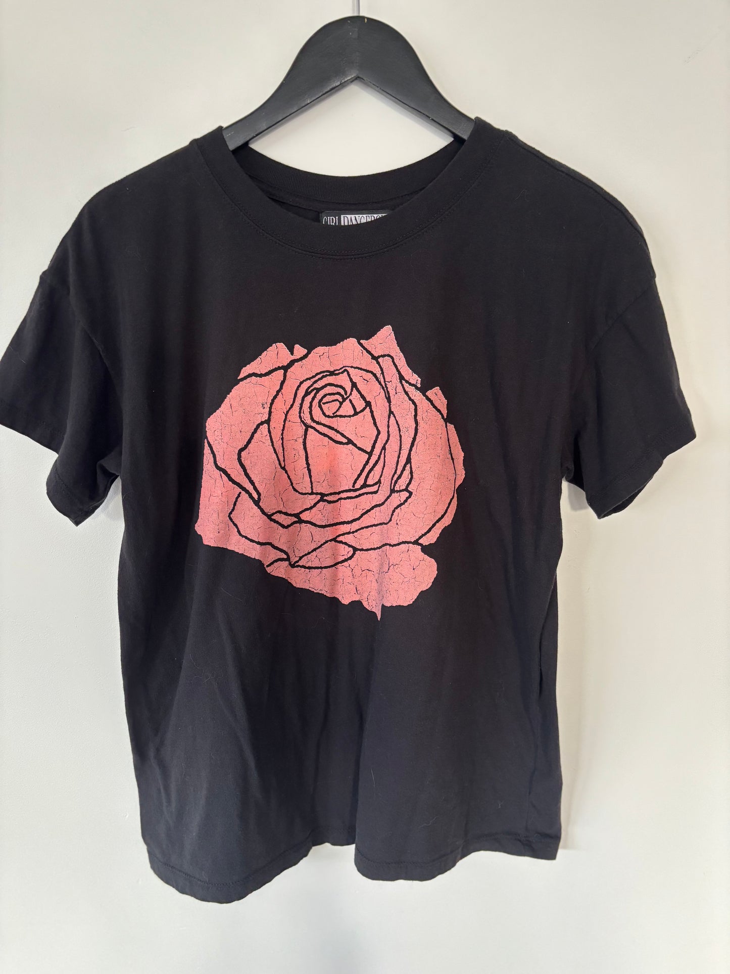 Girl Dangerous / Free People Rose boyfriend Tee in Black | XS (fits like Medium) (N137C1)
