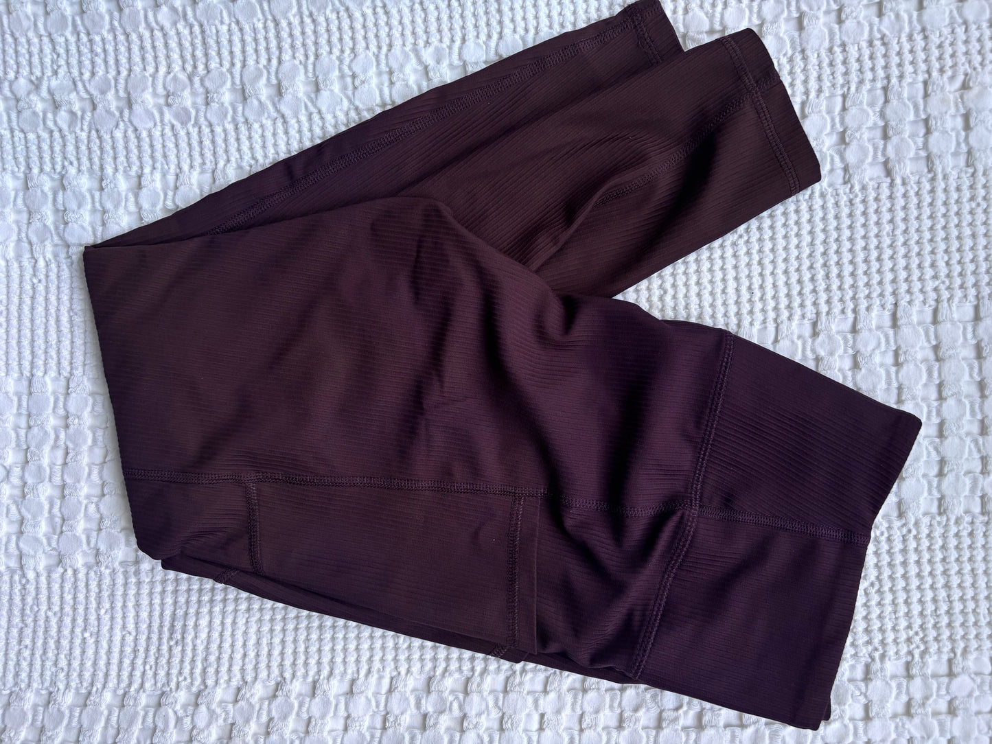 Old Navy Dark Purple/Red Ribbed Leggings | Sz Large (M34W3)
