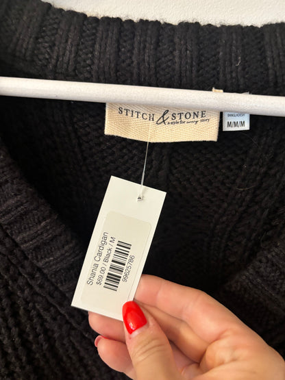 Stitch and Stone Black Shania Cardigan | Sz Medium Oversized