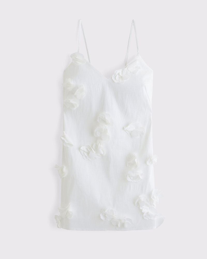 A&F White 3D Applique Mini Dress | Sz Medium