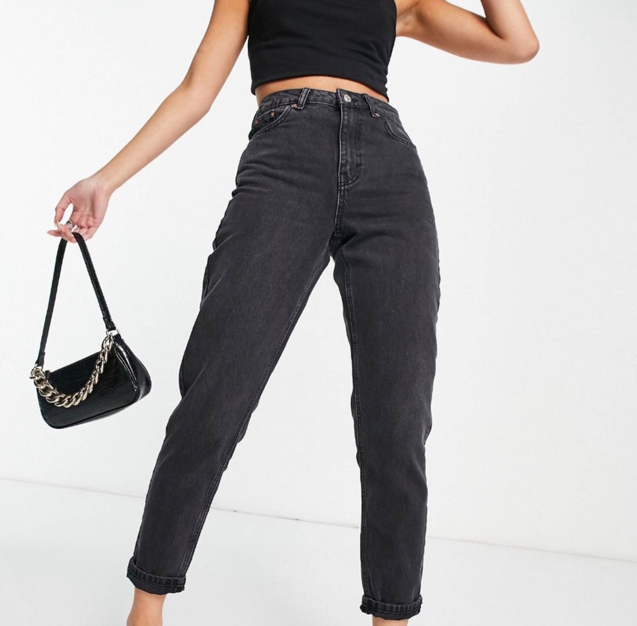 Topshop Black Tapered Jeans | Sz 28 (may fit like 27)