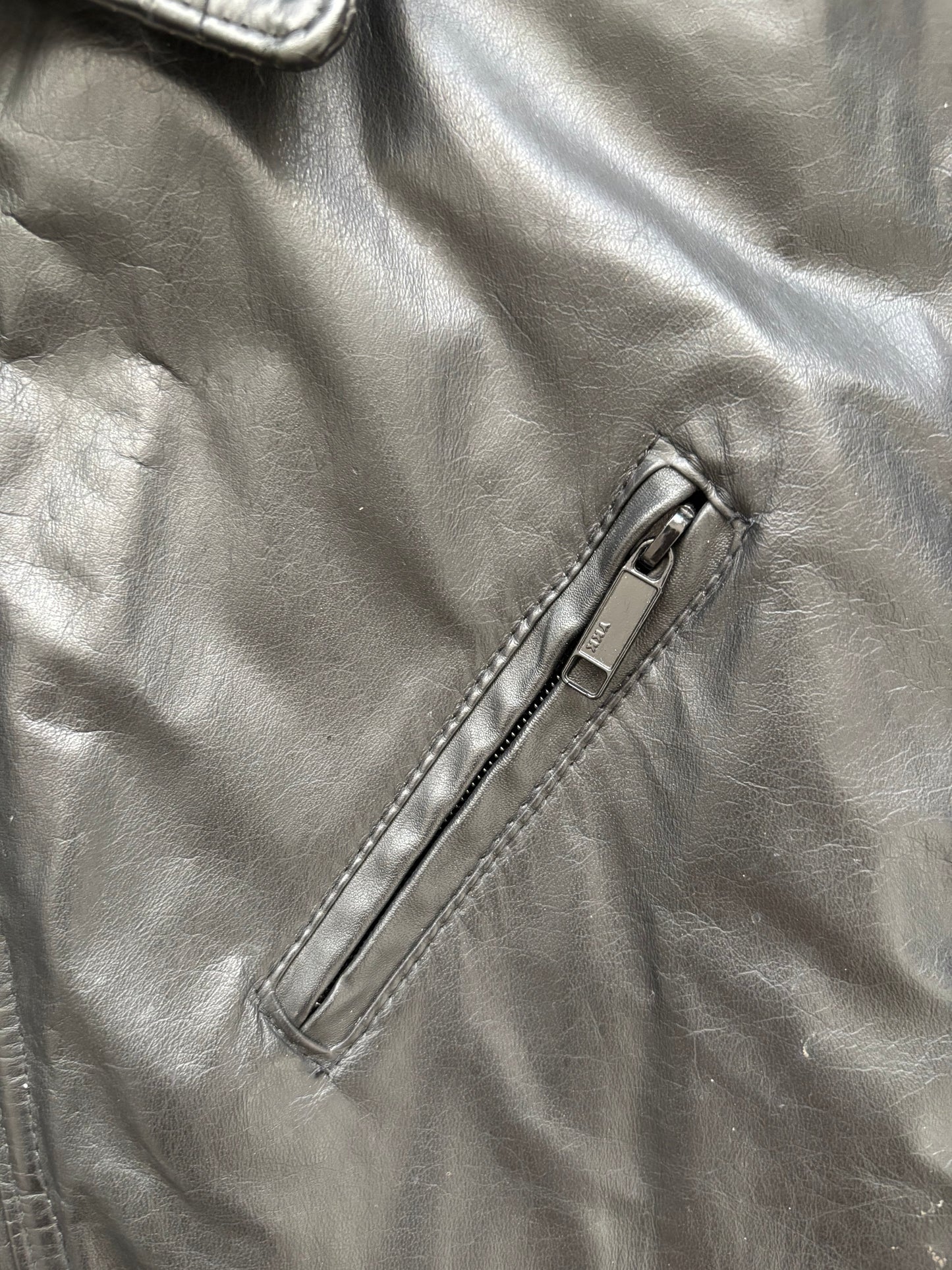 Vintage Protocol Leather Bomber Jacket | Mens Small / Womens Medium or Large (D003R5)