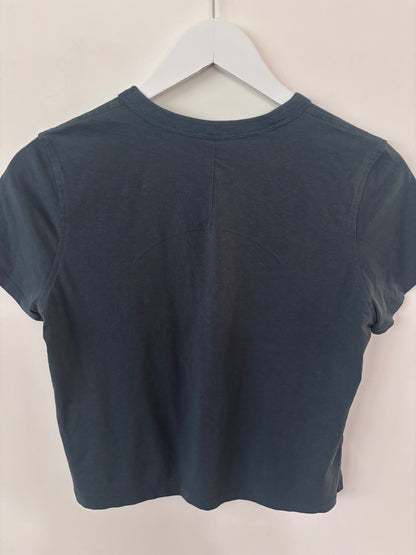 Lululemon Classic Fit Cotton Blend T Shirt True Navy | Sz 2/4 (small)