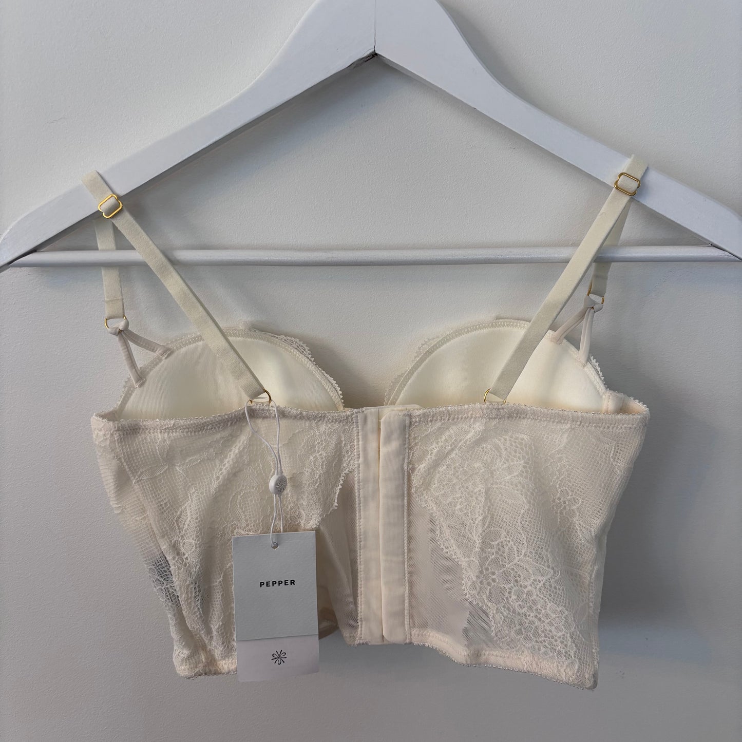 Pepper Lace Corset Top in Ecru | NWT Sz 34B (F01K6)