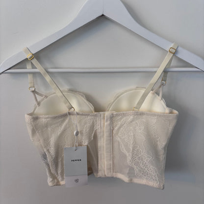 Pepper Lace Corset Top in Ecru | NWT Sz 34B (F01K6)