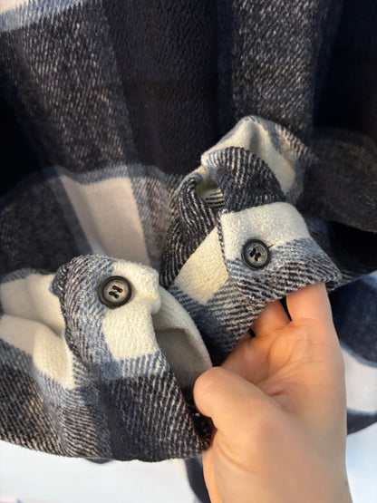 Adora Blue White Plaid Jacket | Sz Small (F09O9)