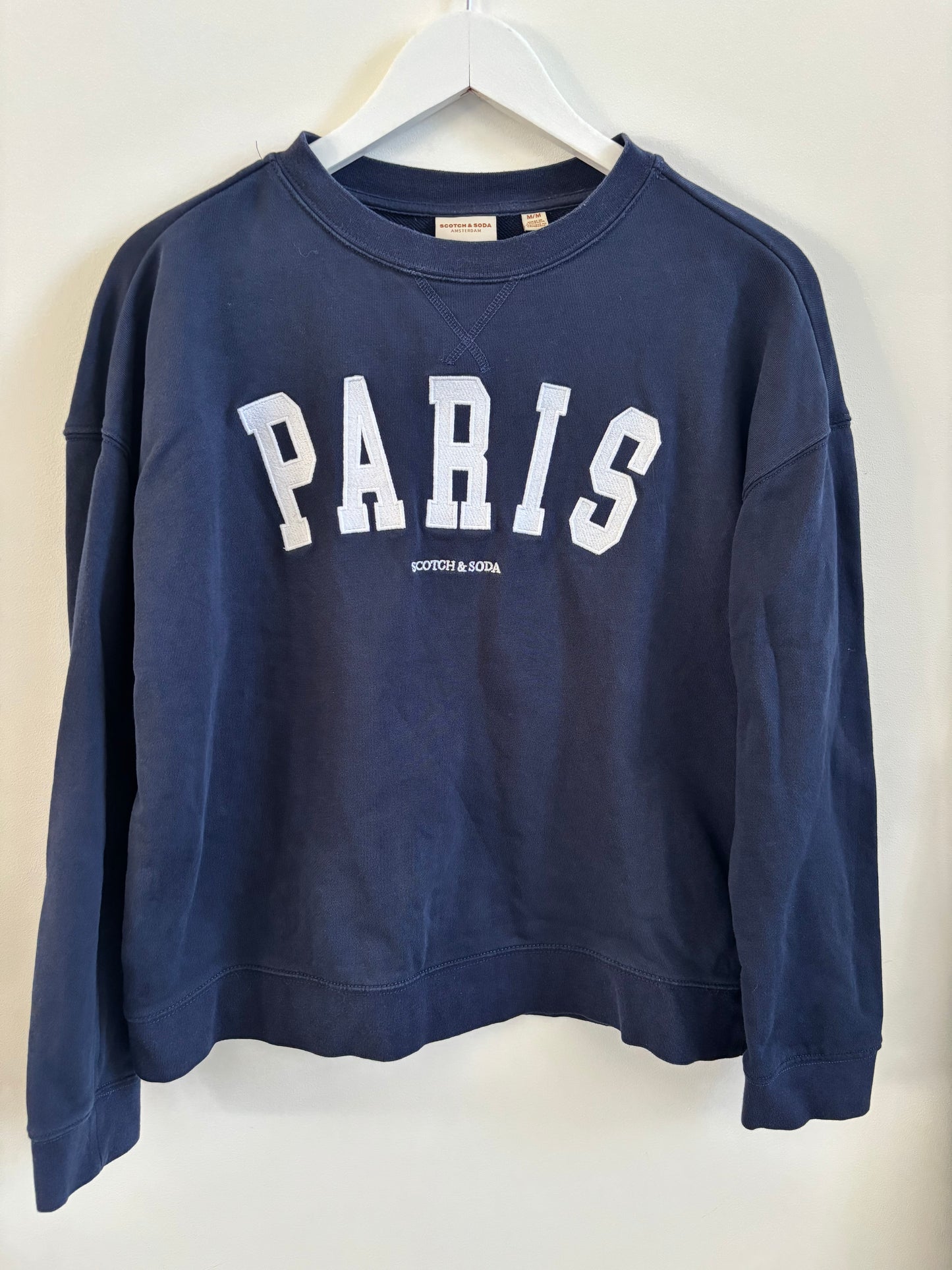 Scotch & Soda Navy Paris Cotton Crewneck  | Medium (O97P3)