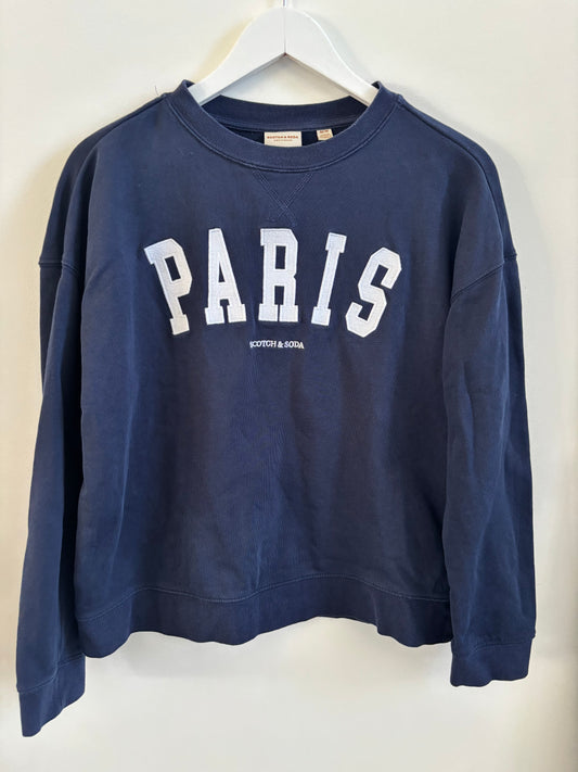 Scotch & Soda Navy Paris Cotton Crewneck  | Medium (O97P3)
