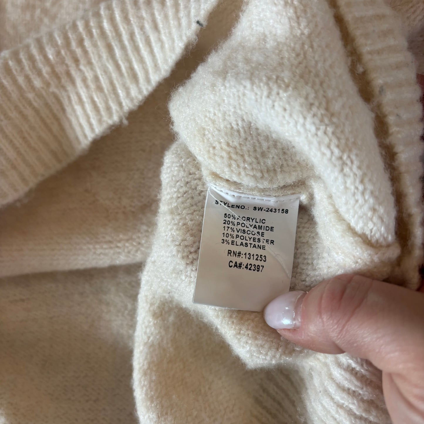 Pink Martini Espera Sweater Off White/Pink | Sz Small (AG1)